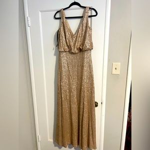 Sorella Vita Gold Sequin Bridesmaid Dress